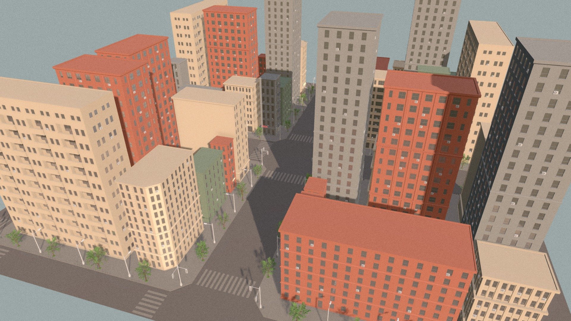 Low Poly City D Model By Crazy Korboleevd E Ea Sketchfab