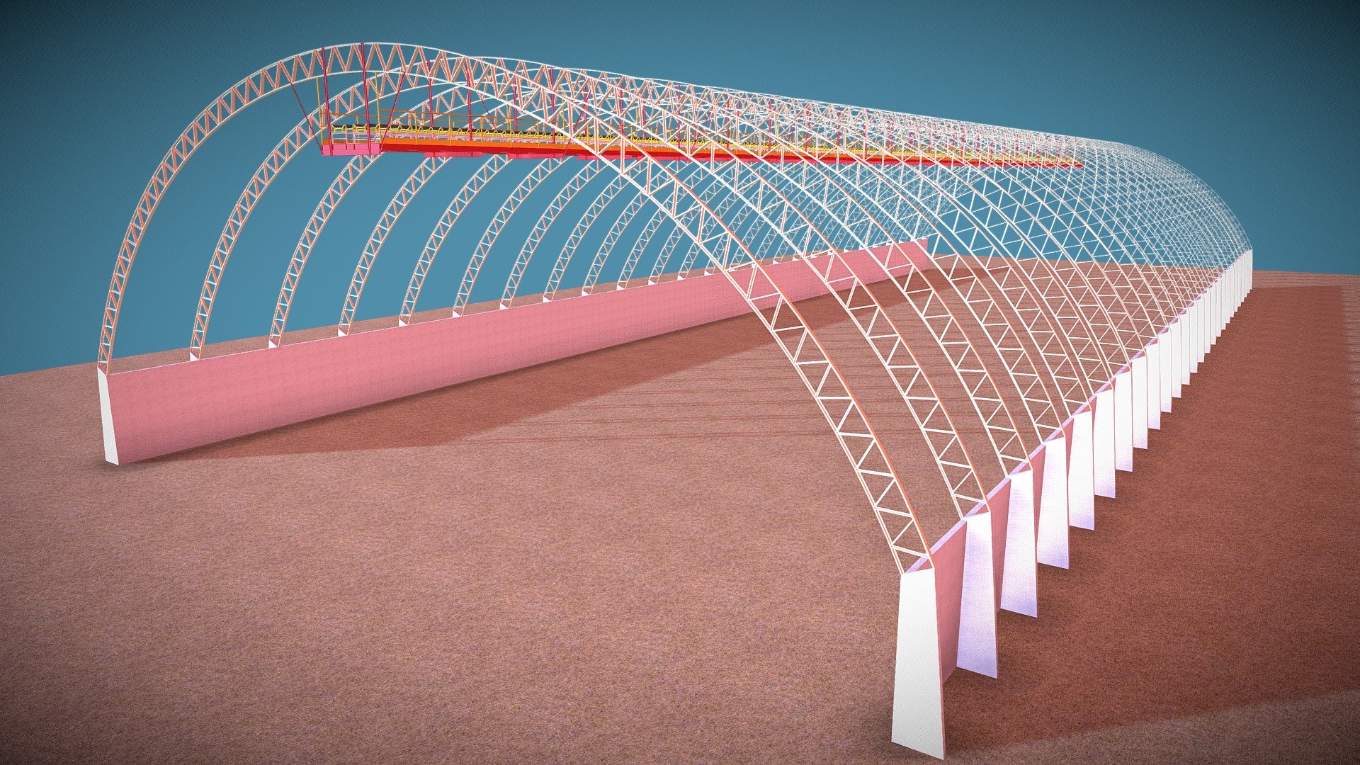 PASSARELA METÁLICA PARA TRANSPORTADORAS DE GRÃOS 3D model by