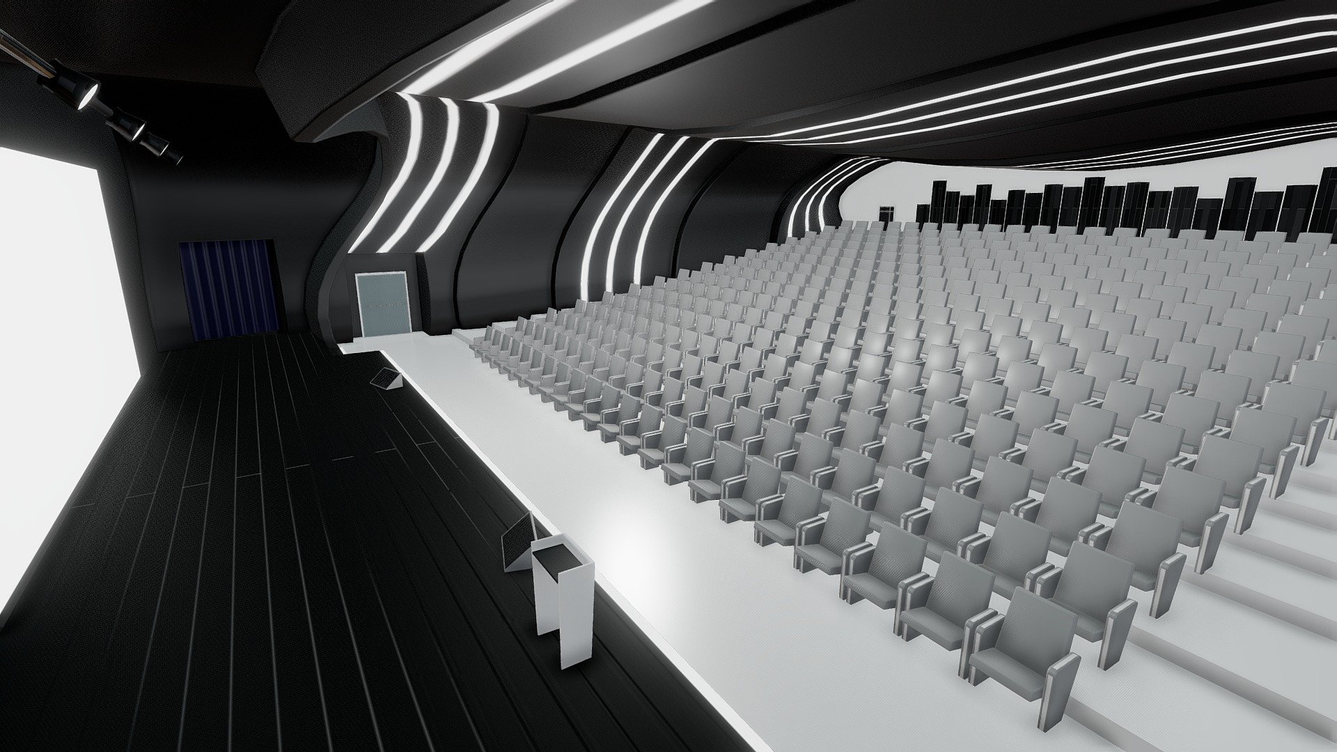 Modern Auditorium 3D Buy Royalty Free 3D Model By Shin Xiba 3D