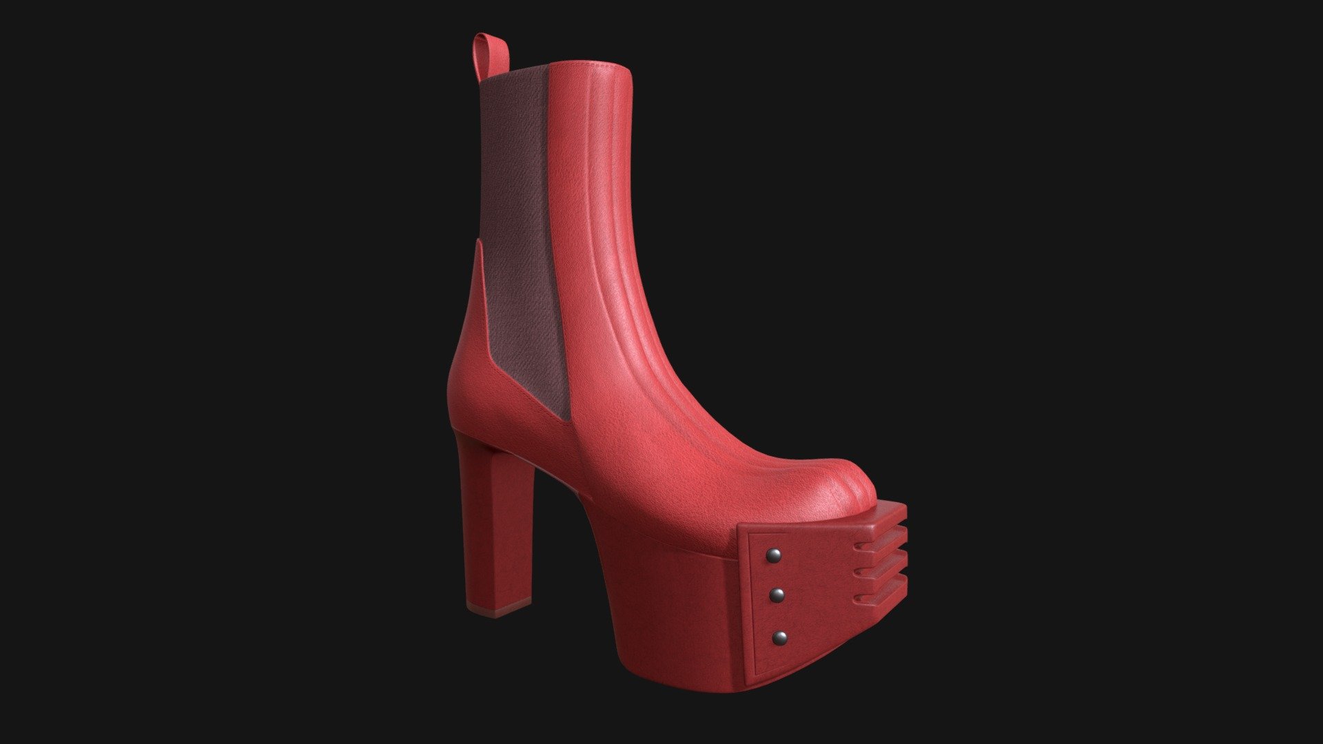 Heels Rick Owens Grilled Platform Red Buy Royalty Free D Model By