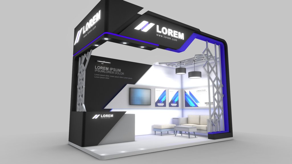 Exhibition Booth A 3D Model Collection By 3DWebTest Sketchfab