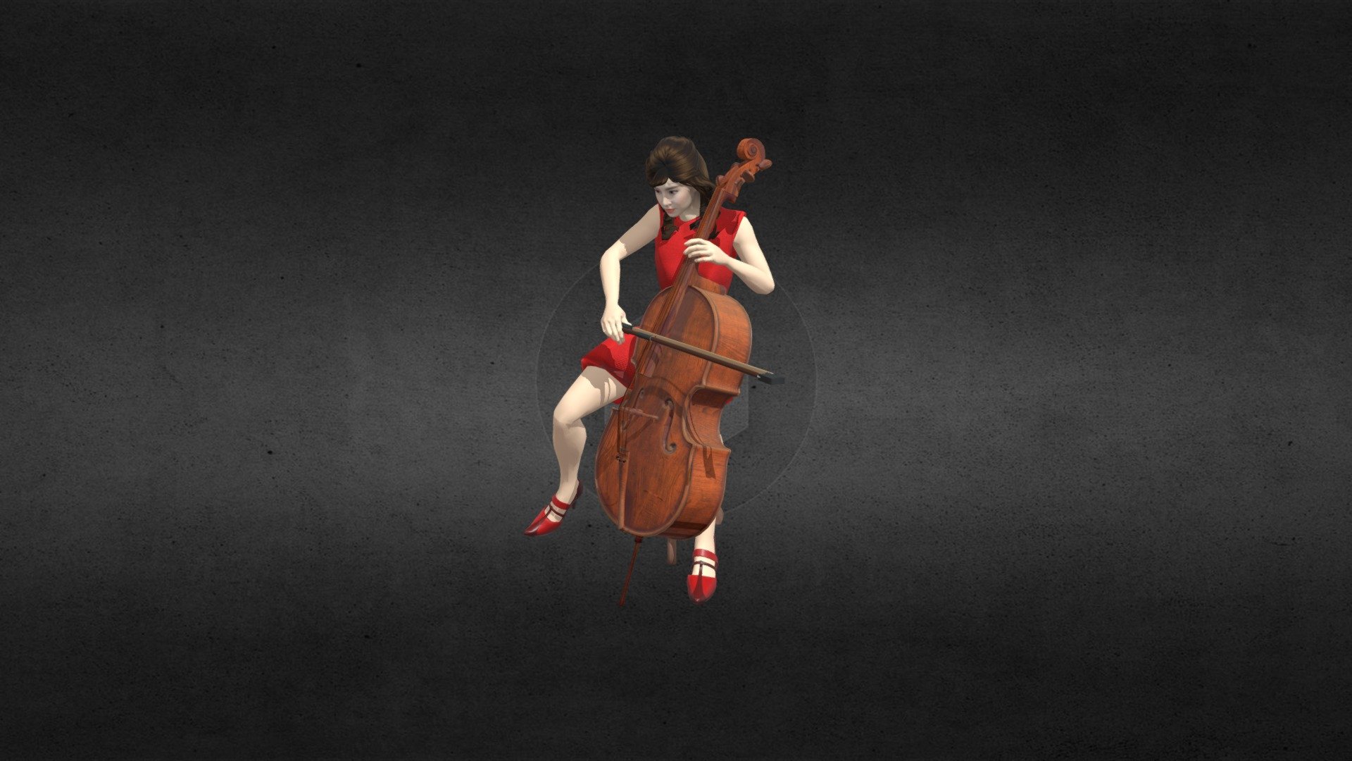 Woman Cello Player Female Orchestra Buy Royalty Free D Model By