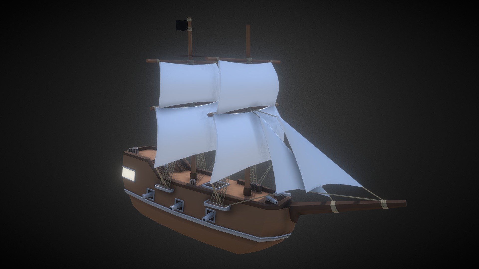 Low Poly Pirate Ship D Model By Ne Abj F Ec Sketchfab