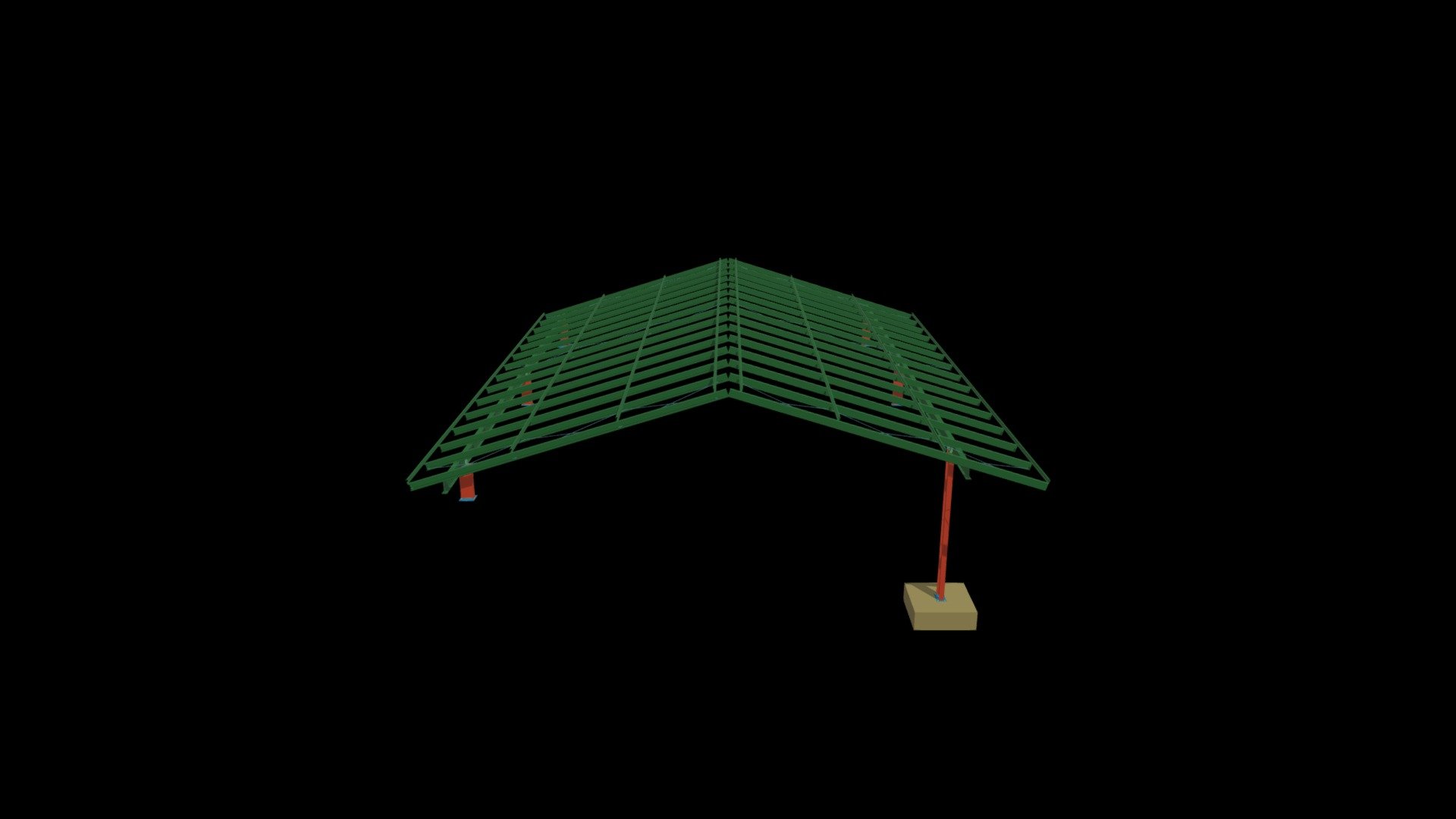 estrutura metálica para cobertura em lona 3D model by Tiago Albino