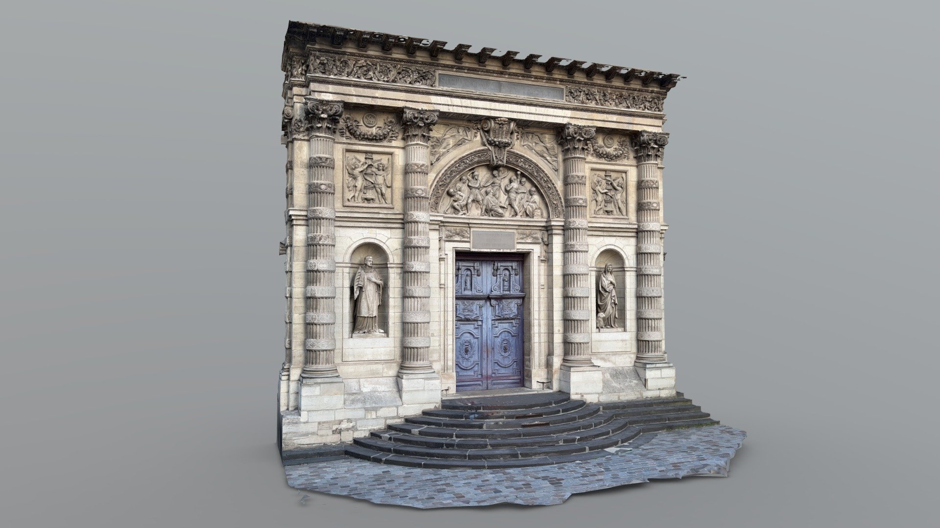 Church of Saint Étienne du Mont facade Scan Download Free 3D model