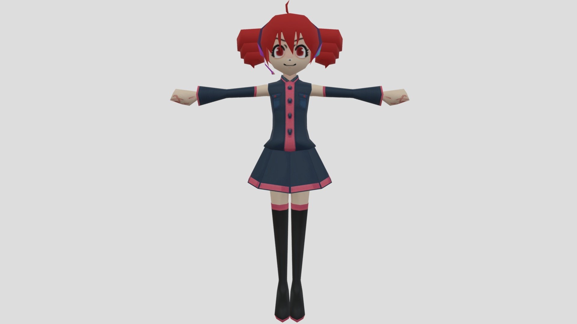 Kasane Teto Low Poly D Model By Sanekogon Da Sketchfab