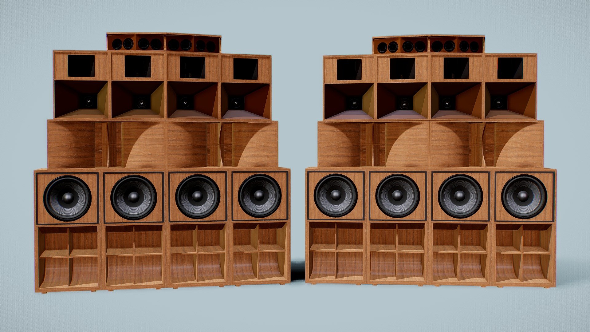 Sound System Big Wood Buy Royalty Free D Model By Dee Mellydeeis