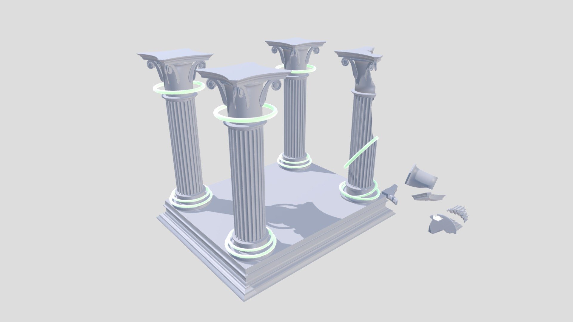 Cyber Ionic Columns D Model By Lye Plutocastle Sketchfab