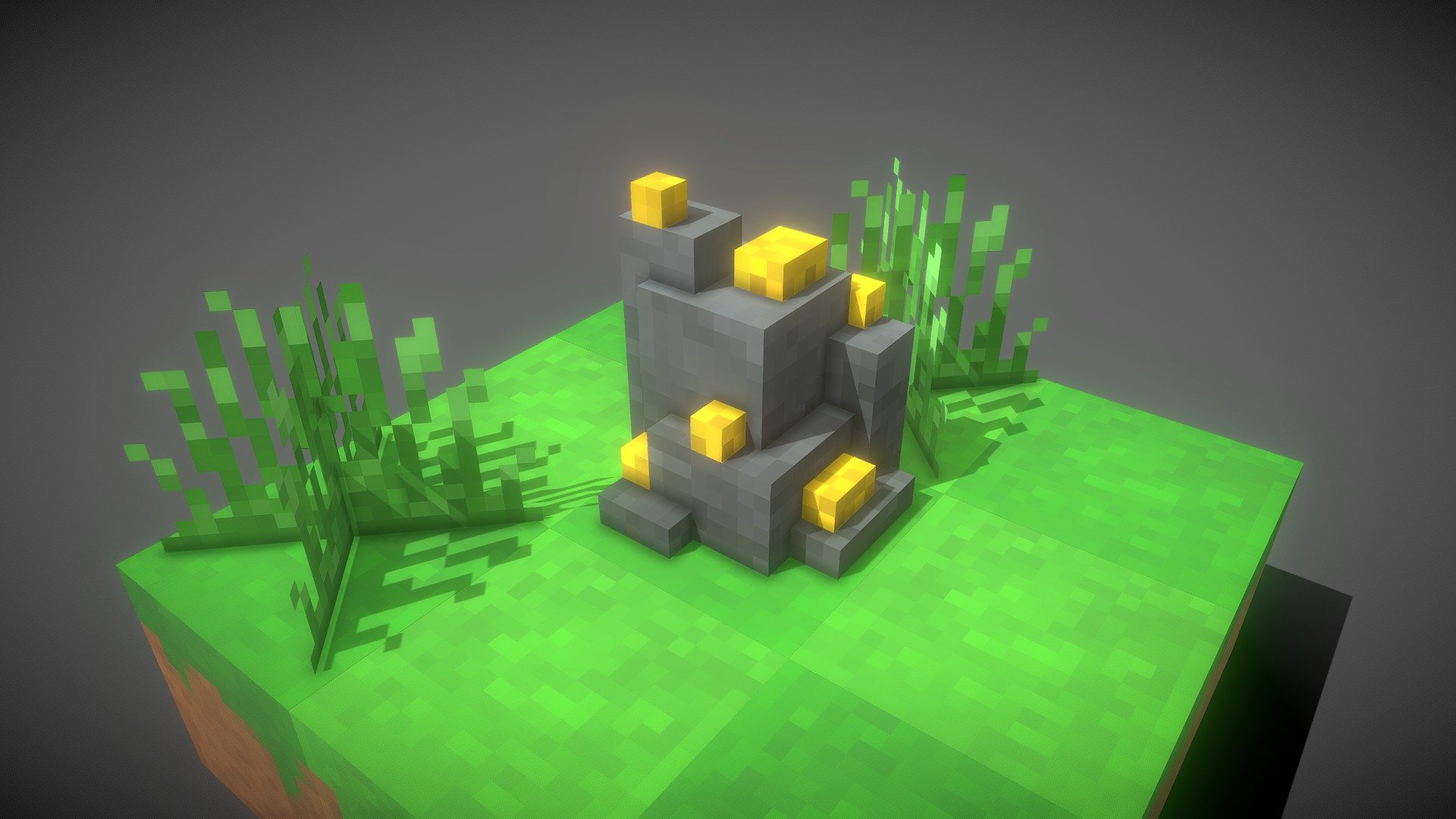 Gold Mineral Node Voxel D Model By Rovani D Sketchfab