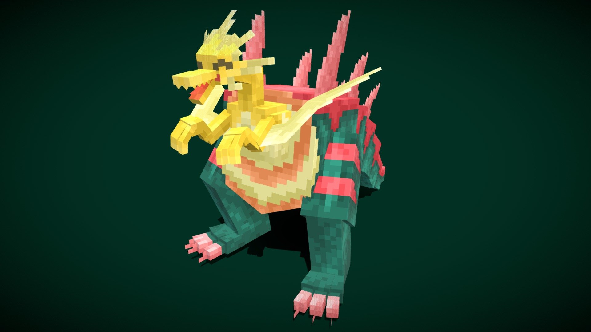 Dracozolt Minecraft Cobblemon Style Buy Royalty Free D Model By