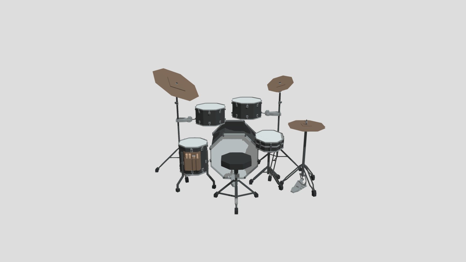 Drum Kit Low Poly 3D Model By Tedisan 9e19a42 Sketchfab