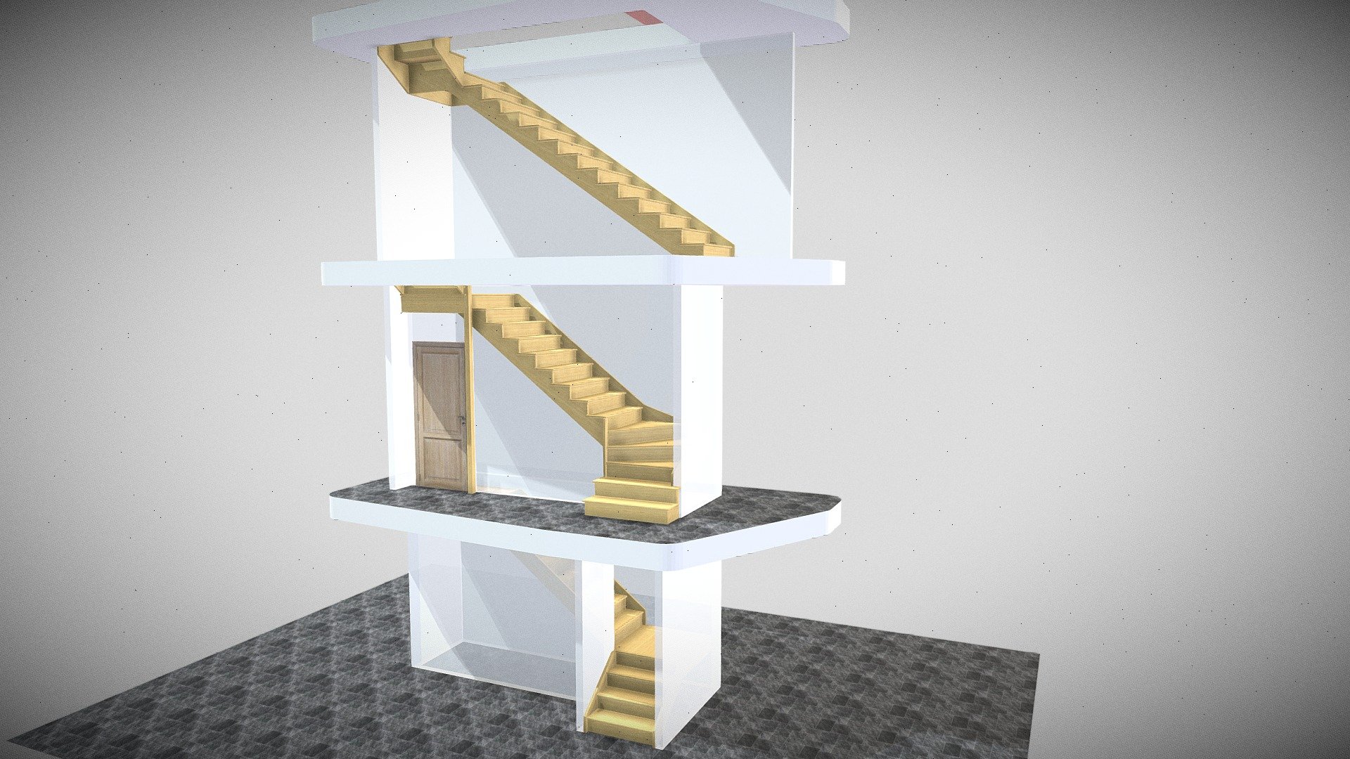 Example Winder Stairs With Landings D Model By D Software For Stair