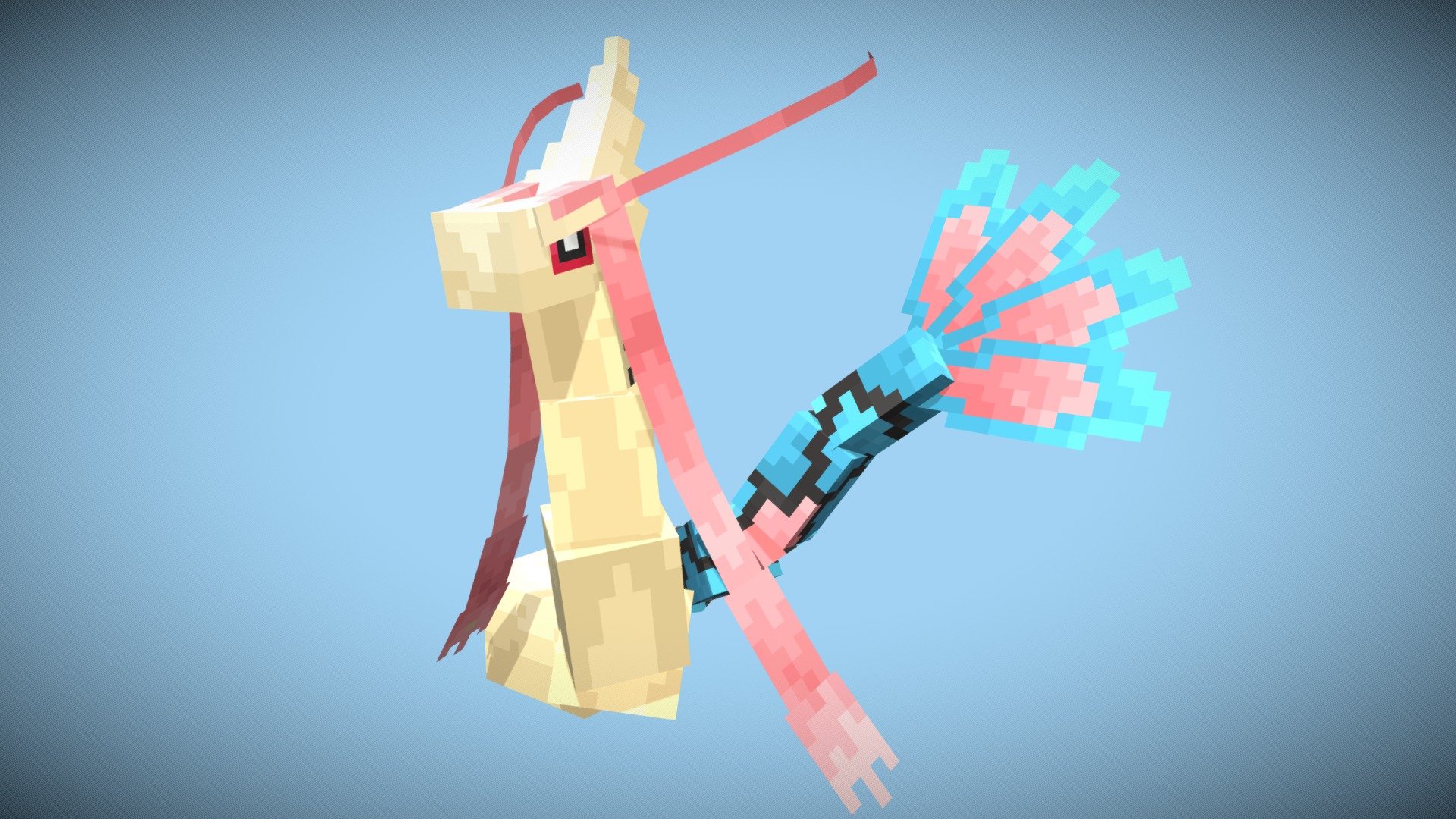 Milotic Minecraft Cobblemon Style Buy Royalty Free D Model By Aga