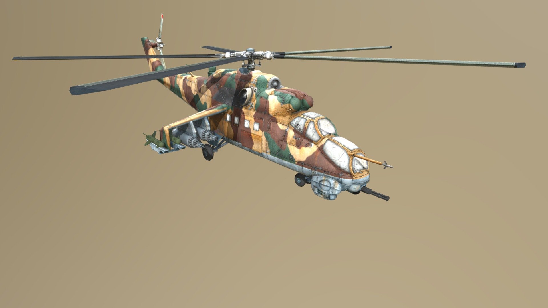 Low Poly Helecopter MI 24 Pack Buy Royalty Free 3D Model By