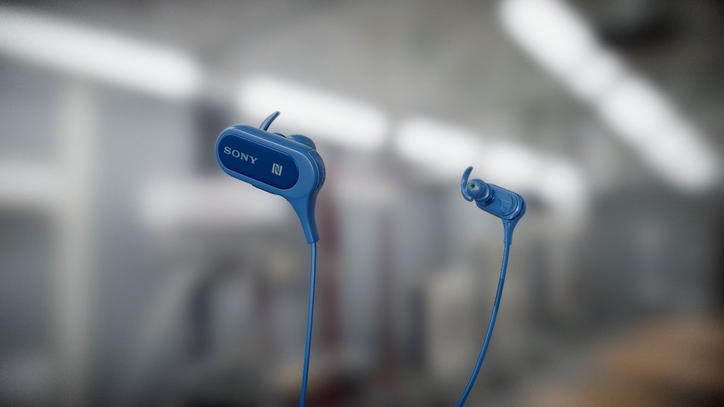 Sony MDR XB50BS Blue Earphones 3D Model By VirTry Teams Ab7012e