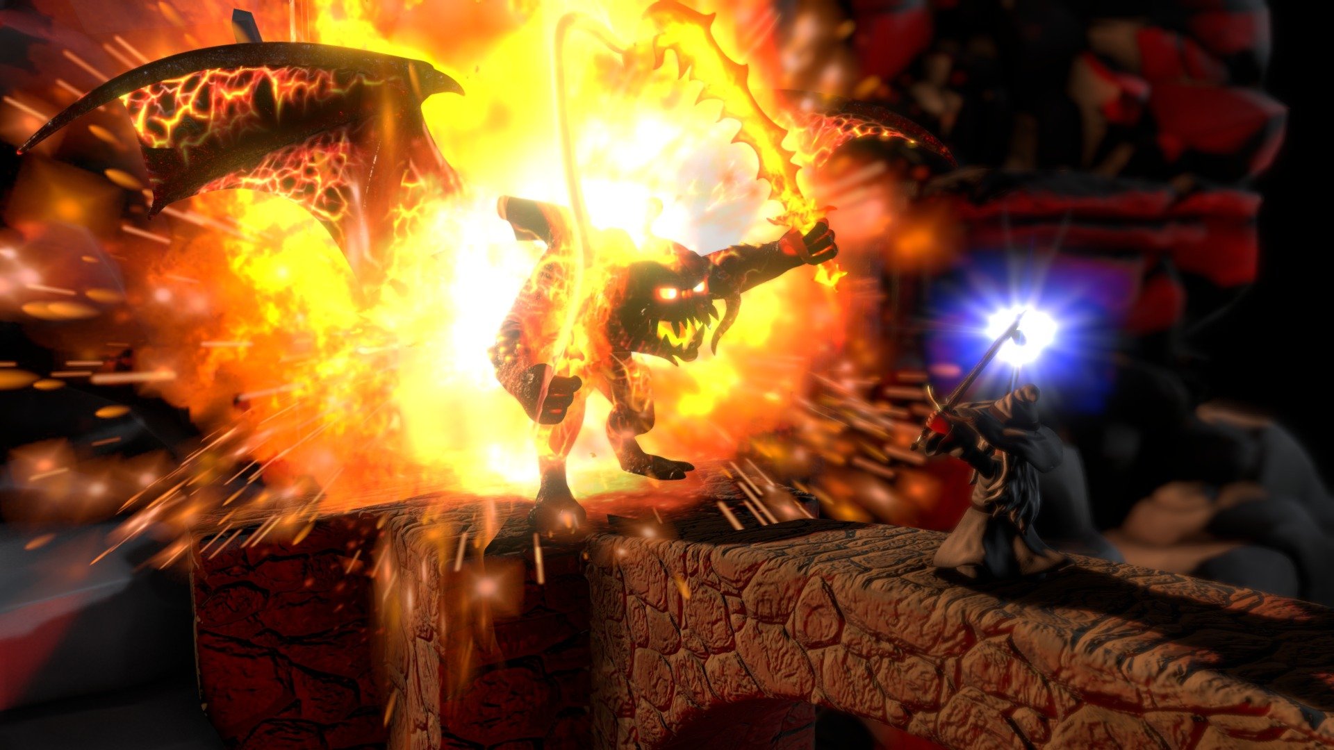 Gandalf Vs Balrog Toy Version D Model By Giobiancofb C A