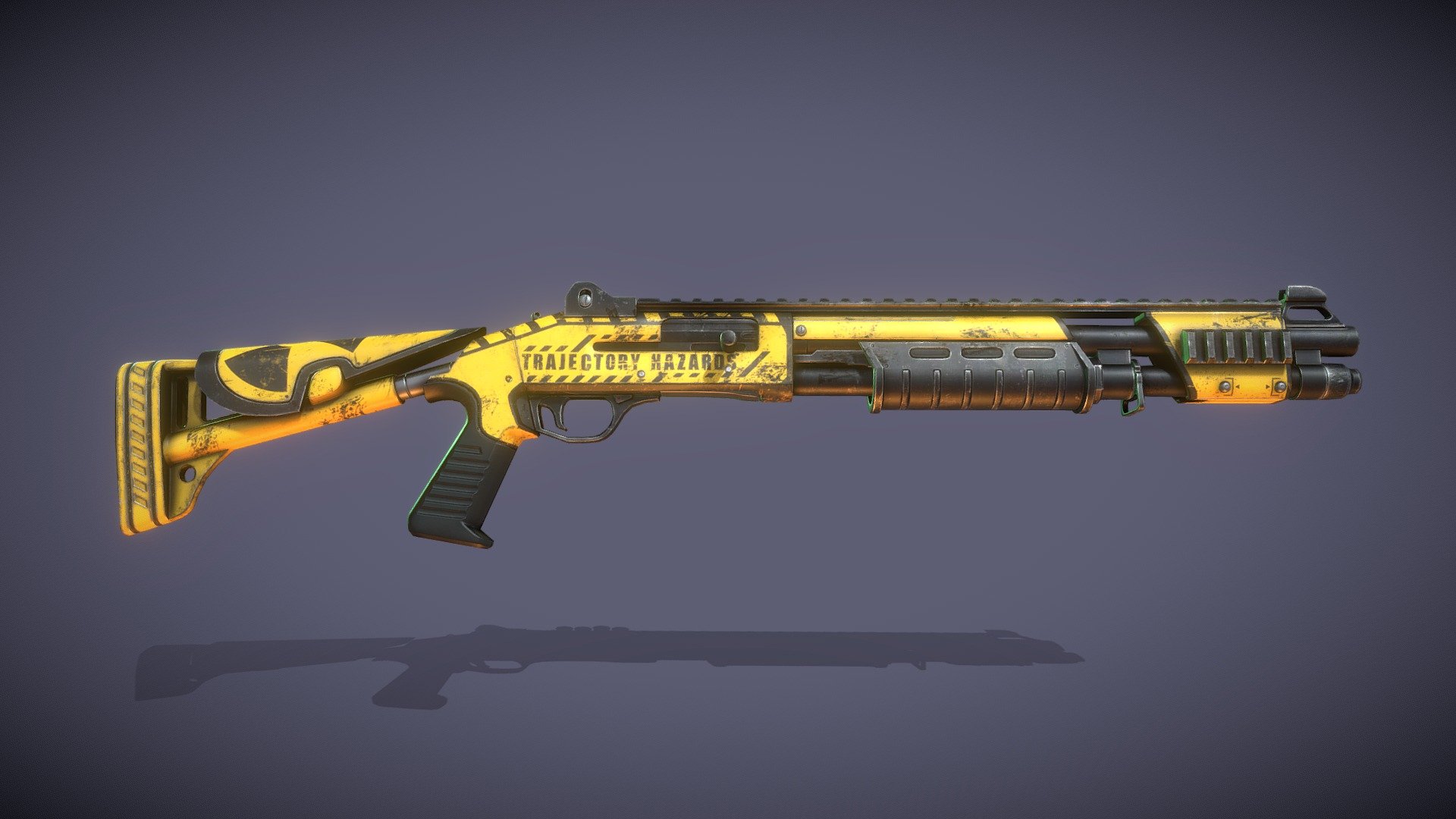 Shotgun Biohazard Yellow Buy Royalty Free D Model By Hitoshi Matsui