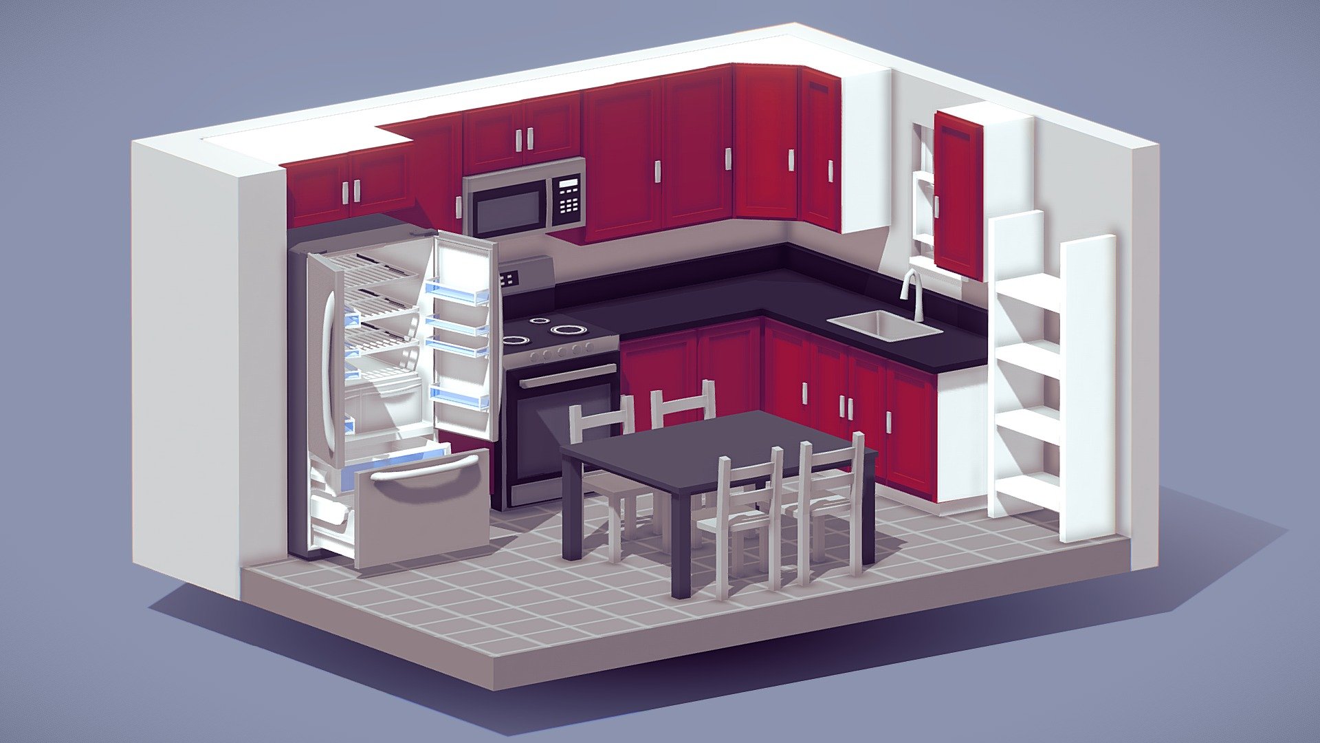 Low Poly Home Kitchen Buy Royalty Free D Model By Lazae Cf Abca