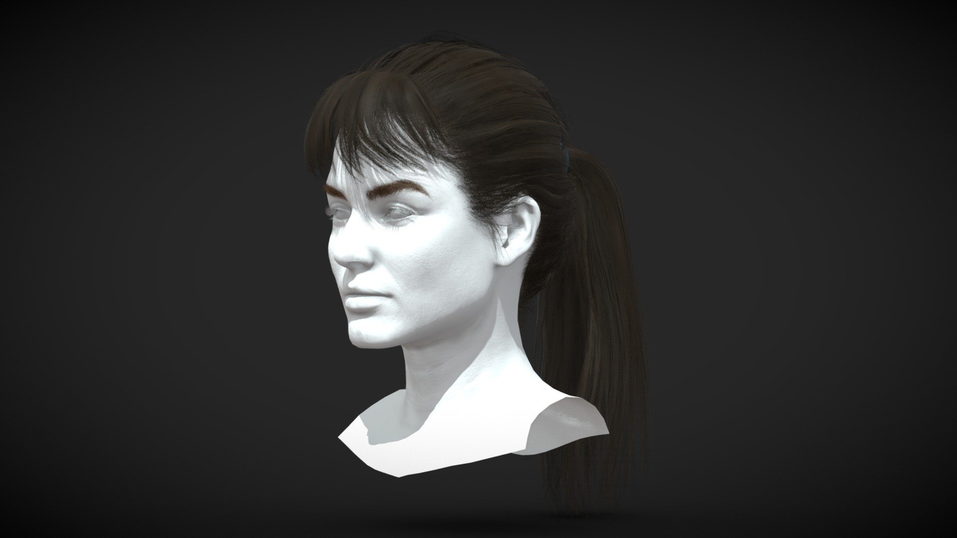 Realistic Female Hair Card Buy Royalty Free D Model By Hamza