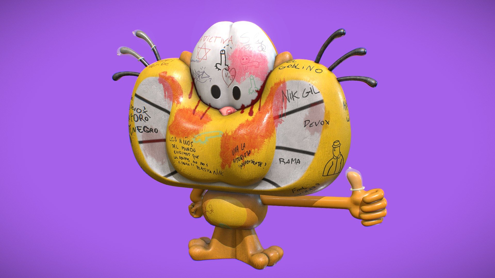 Gaturro Vandalizado D Model By Ramirosaravia Deba F Sketchfab