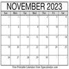 Avatar of November 2023 Calendar