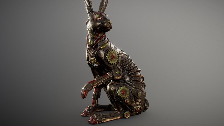 Steampunk Rabbit Figurine (2022) 3D Model