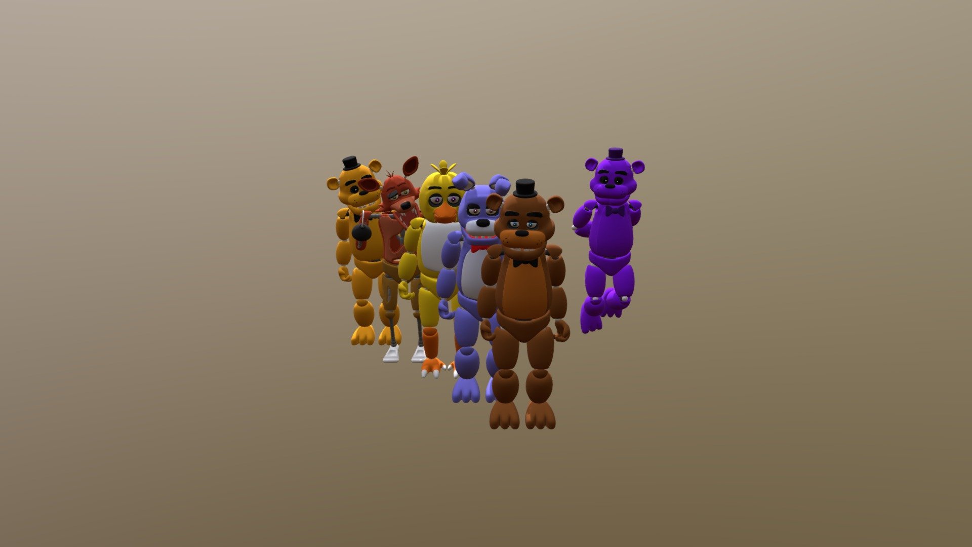 All fnaf 1 animatronics - Download Free 3D model by JustAnAser  (@JustAnAser) [000329e]