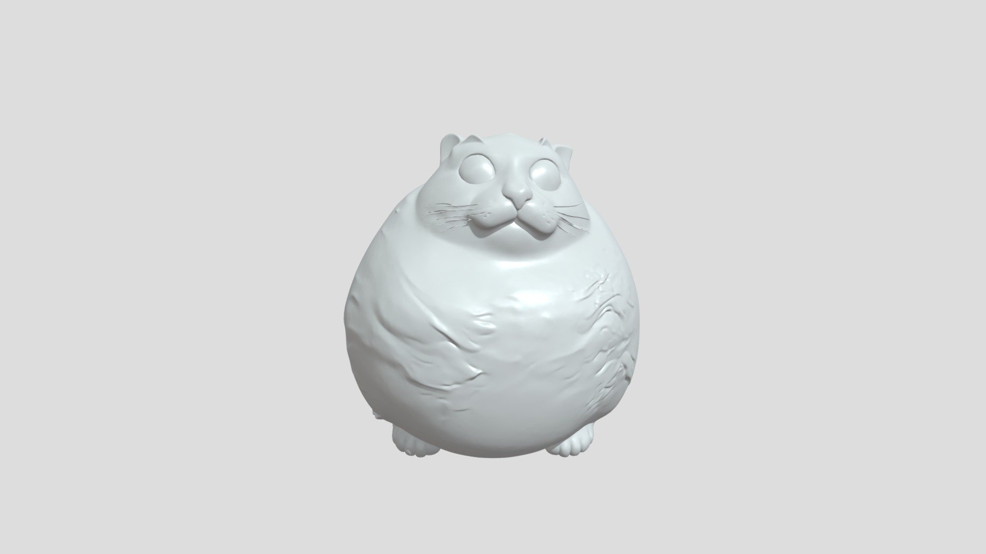 Very round calico domestic cat sitting upright - 3D model by ghn ...