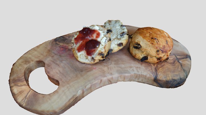 scones-on-wooden-board 3D Model