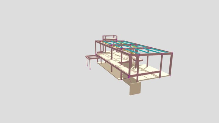 Residência Estrutura de Aço 3D Model