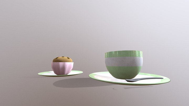 Coffee & Cupcake ☕🧁 3D Model