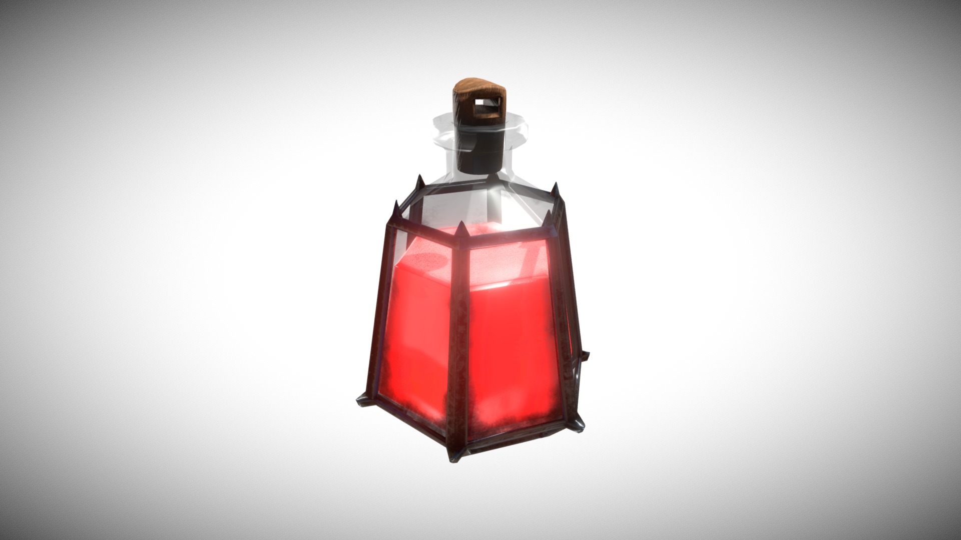 3D model Potions Pack - This is a 3D model of the Potions Pack. The 3D model is about a red and white object.