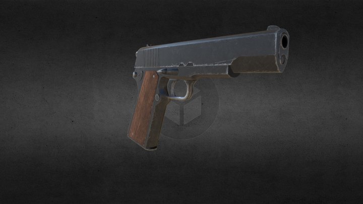Colt 1911 Painted 3D Model