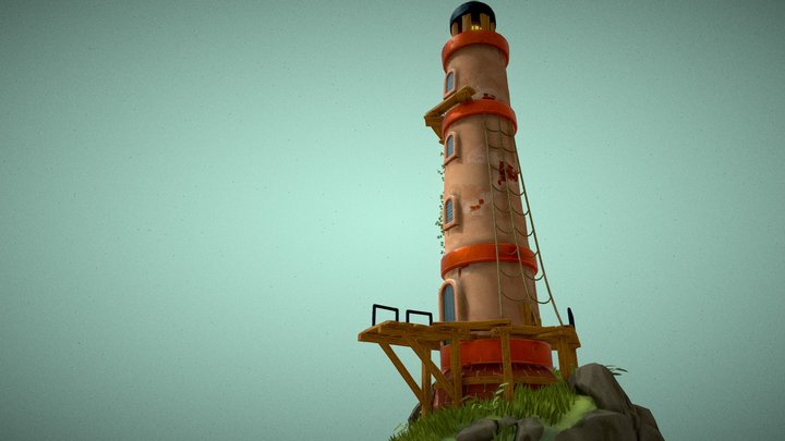 Floating Lighthouse 3D Model