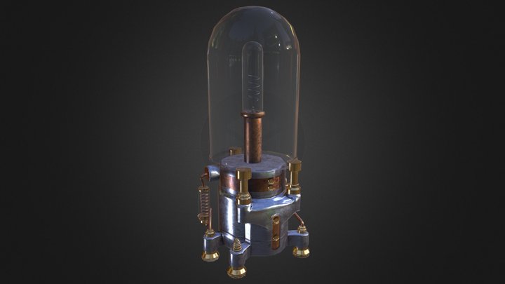 Table Lamp Steampunk Industrial Light 3D Model