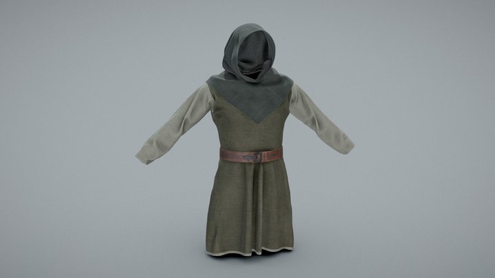 Tunic and Hood 3D Model