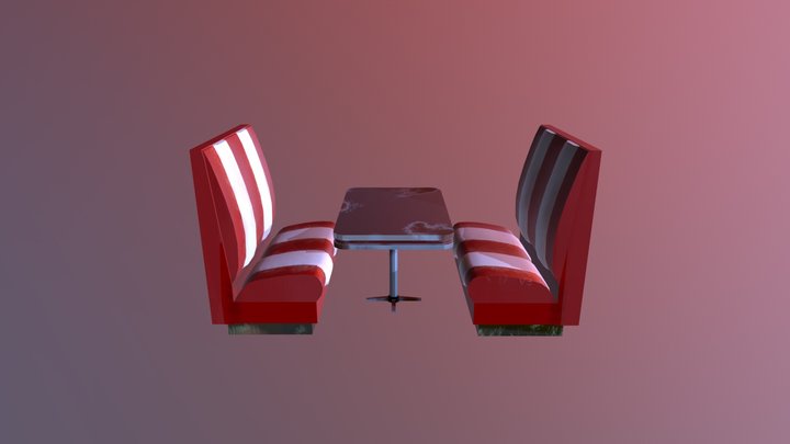 Diner Booth 3D Model