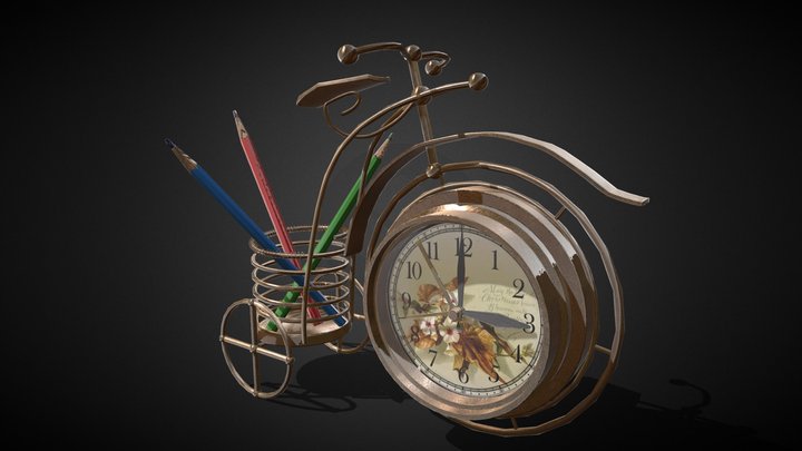 Bronze Steampunk alarm clock 3D Model