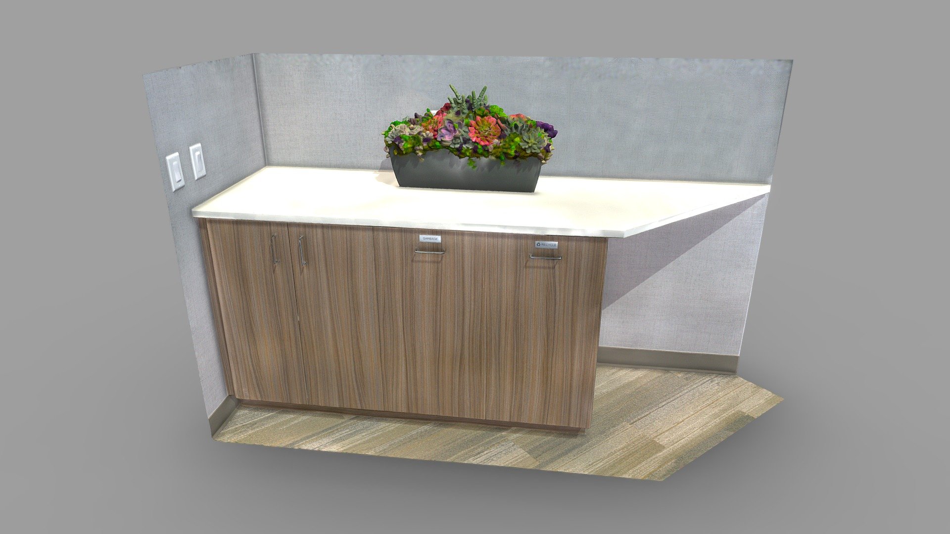 Countertop with Flowers Download Free 3D model by Laser Design