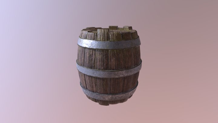 Wood Barrel 3D Model