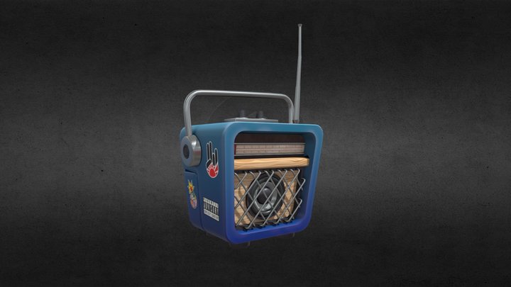 Retro Hip- Hop Boombox Stylized