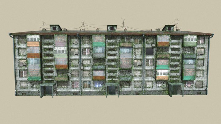 Soviet house overgrown 3D Model