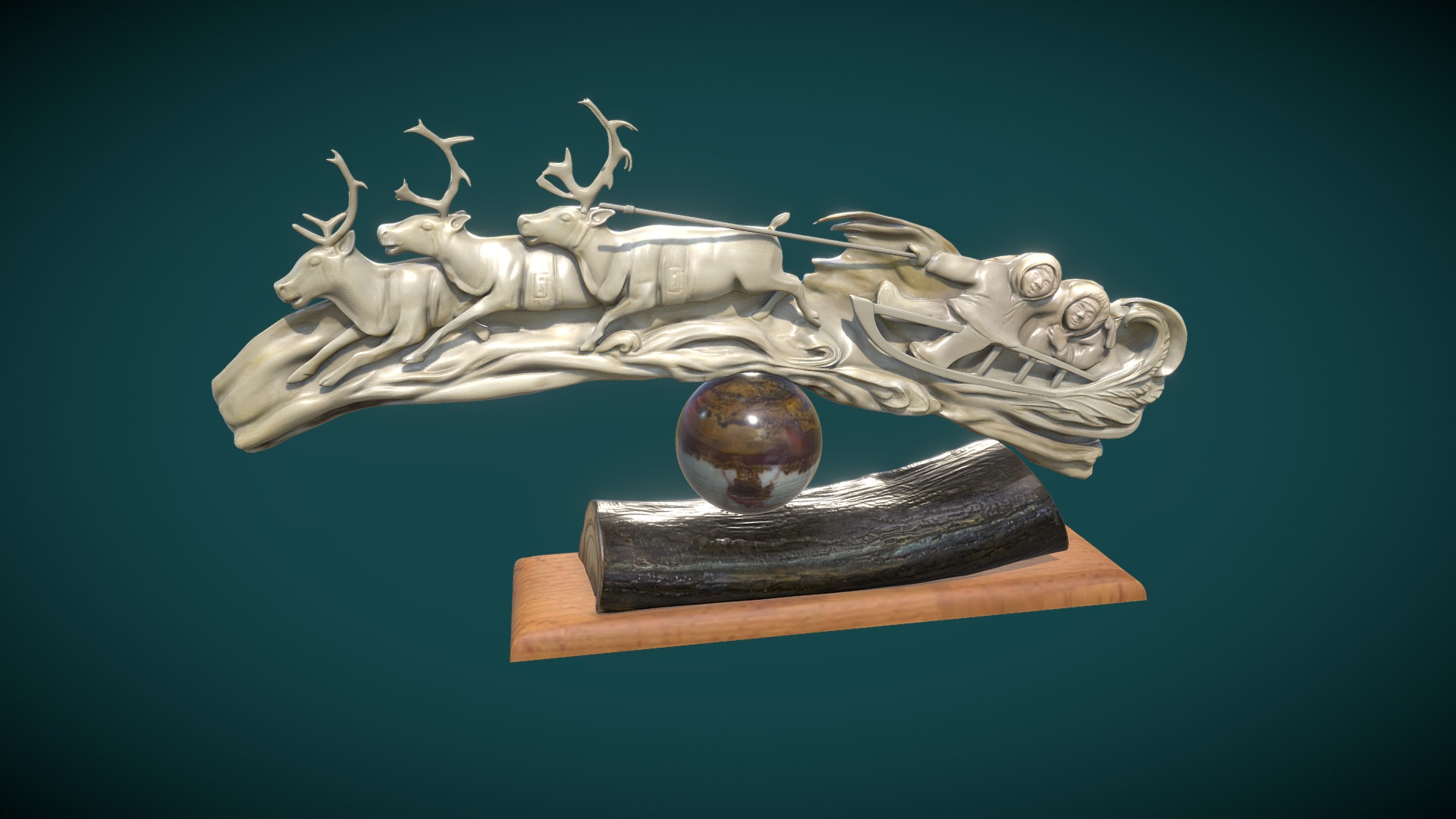 3D model Wings of Love - This is a 3D model of the Wings of Love. The 3D model is about a statue of a horse and a ball.