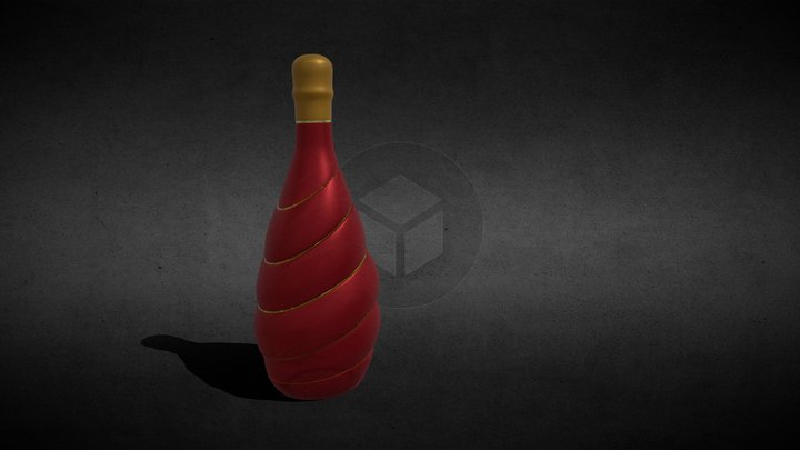 Red Wine bottle 3D Model