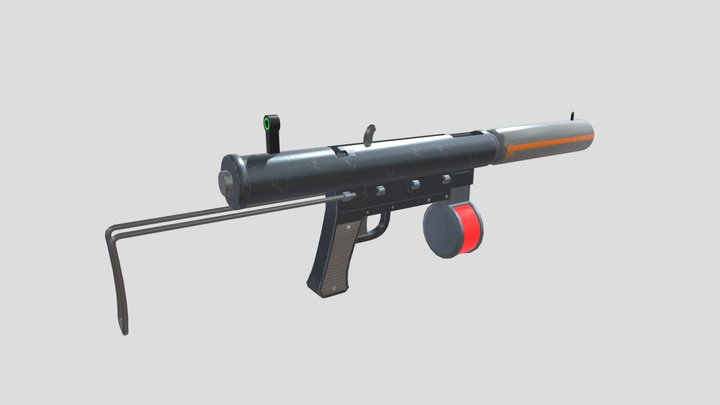 Sci-Fi Low-poly SMG 3D Model