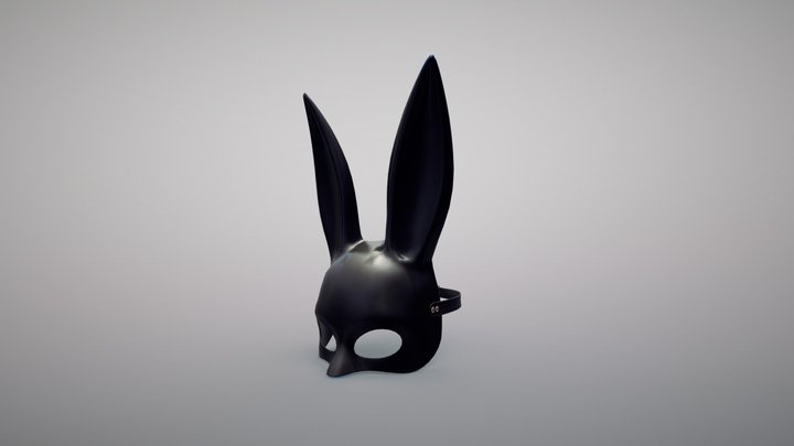 Black Rabbit/Bunny Facemask 3D Model