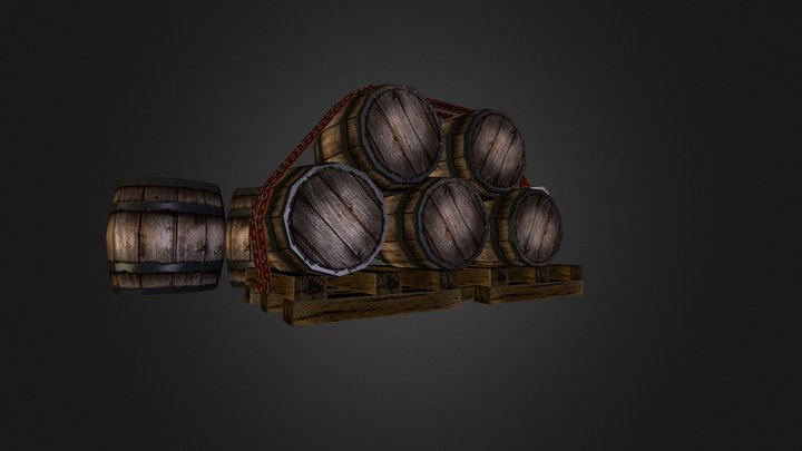 Props_WoodCask 3D Model