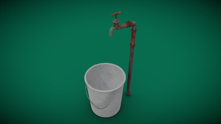 Watertap and bucket 3D Model