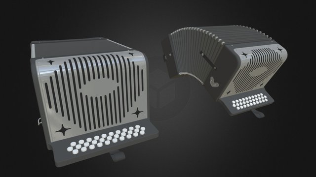 Accordian High-Poly 3D Model