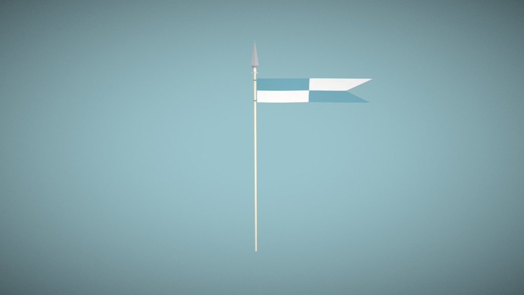 Tall Banner Spear Blue Heraldry